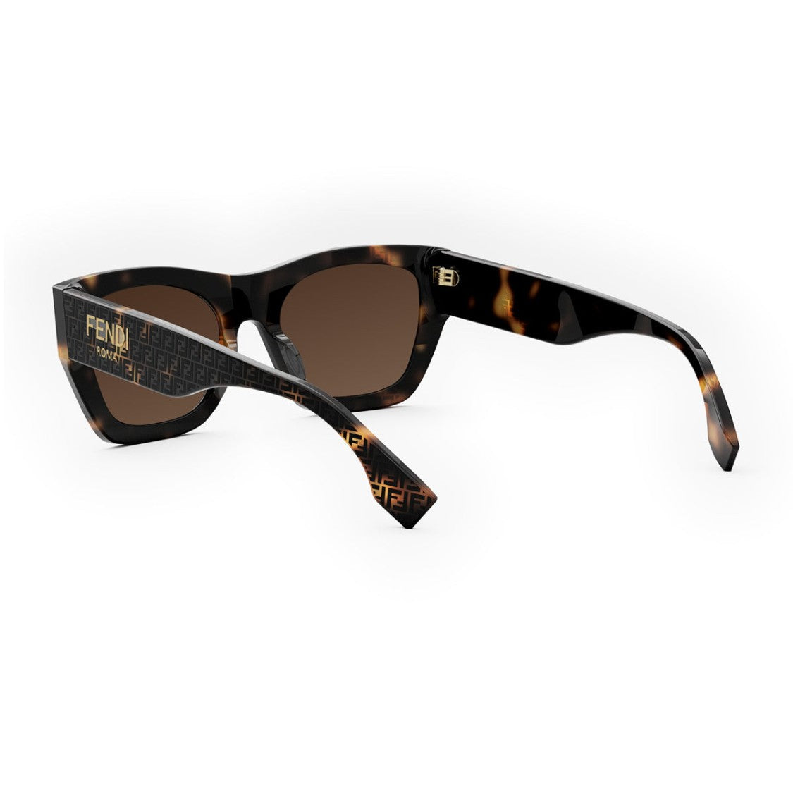 Fendi Havana Fe40100i Square Acetate Sunglasses