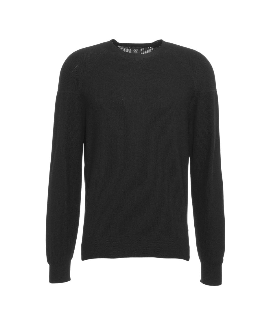 Alpha Tauri Timeless Round Neck Pullover With Ribbed Detailing