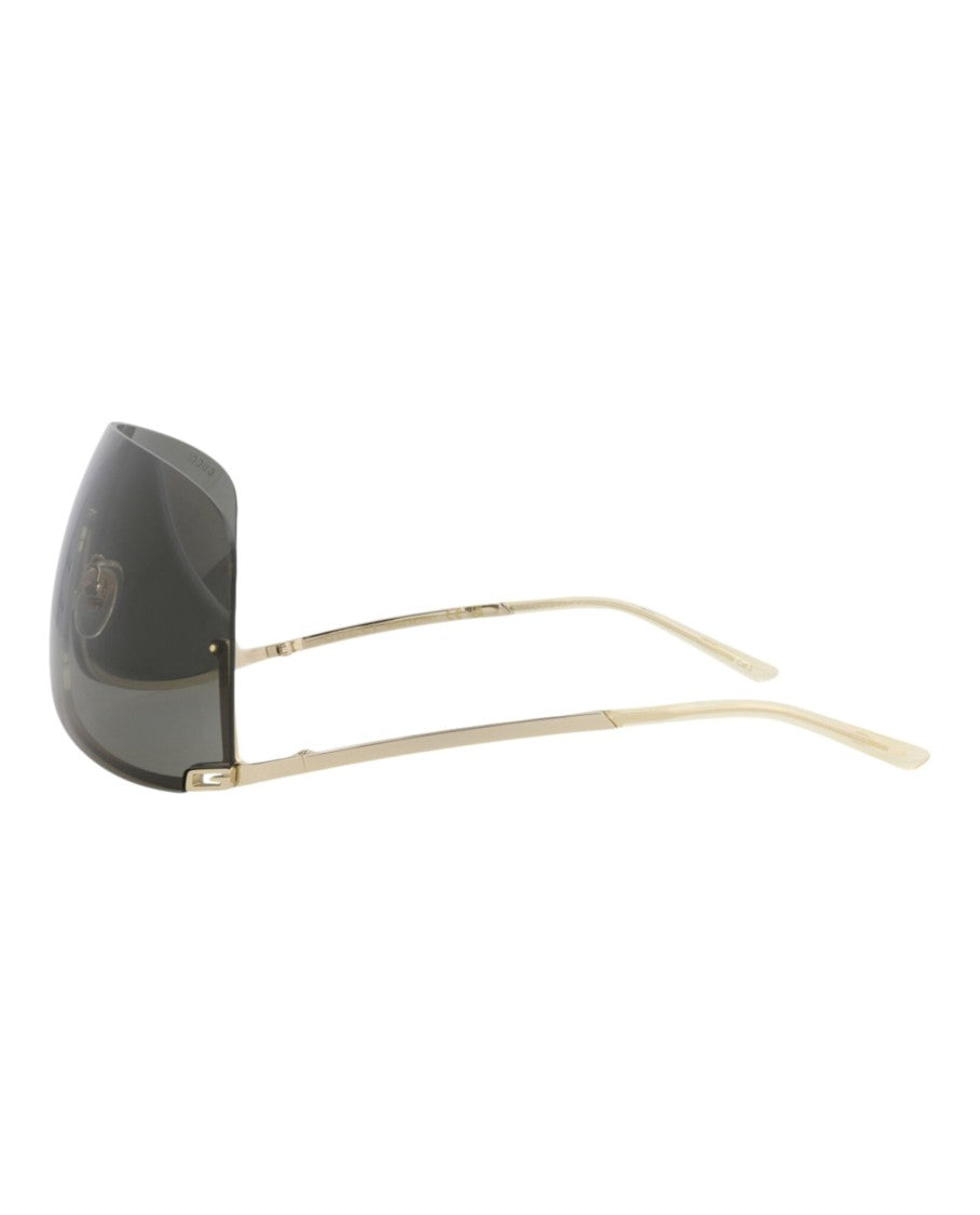 Gucci Shield-Frame Metal Sunglasses