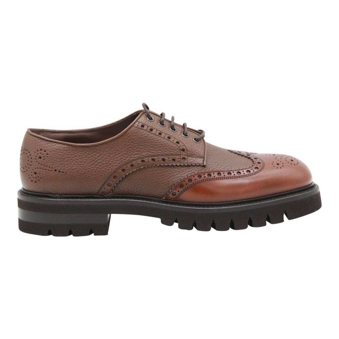 Ferragamo Brogue-Style Flat Shoes With Wingtip Design