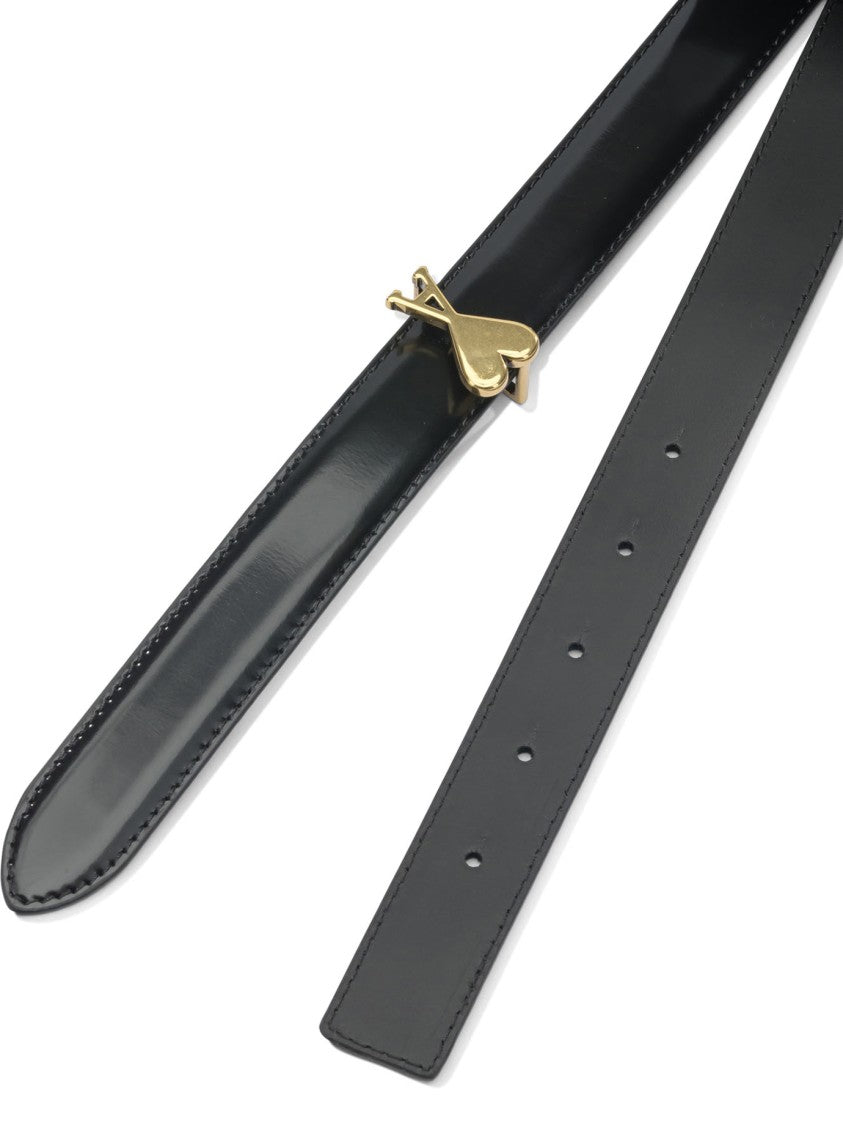 Ami Paris Narrow Calf Leather Belt