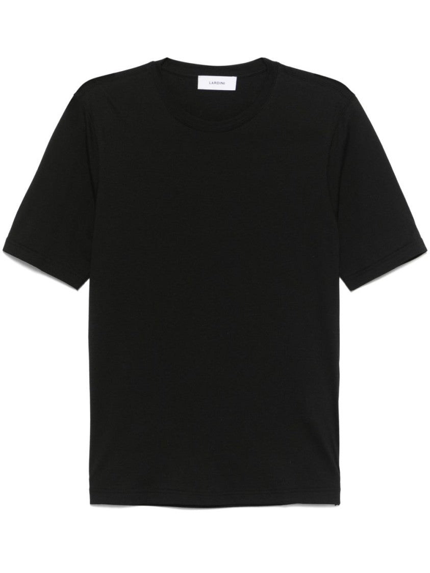 Lardini Black T-Shirt With Classic Crew Neckline