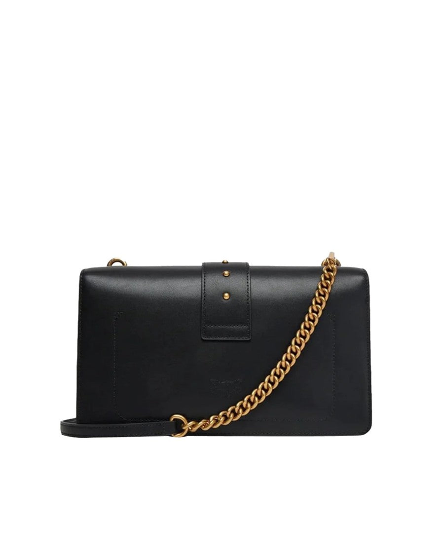 Pinko Black/Antique Gold Love Bag Medium Shoulder Bag