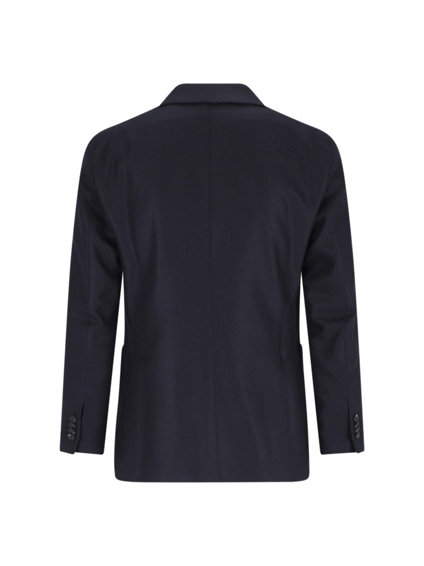 Tagliatore Blue Peak Lapel Virgin Wool Double-Breasted Blazer