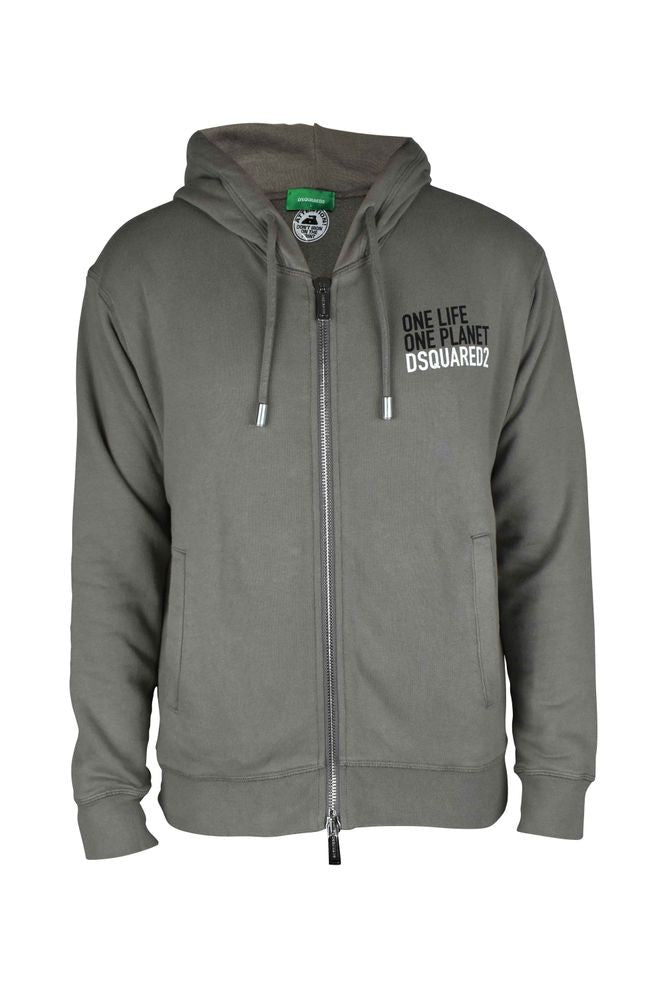 Dsquared2 Cotton Hooded Sweatshirt With Inspirational Inscription