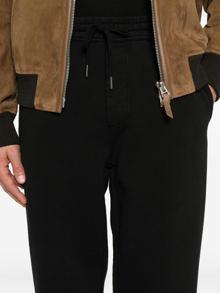 Tom Ford Relaxed Fit Black Trousers With Ribbed Cuffs