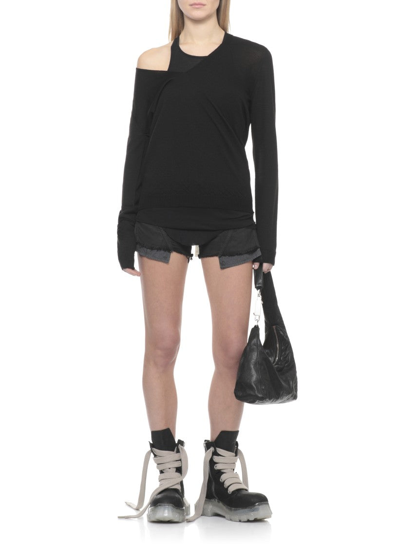 Drkshdw By Rick Owens Black Lana Cut Offs Shorts