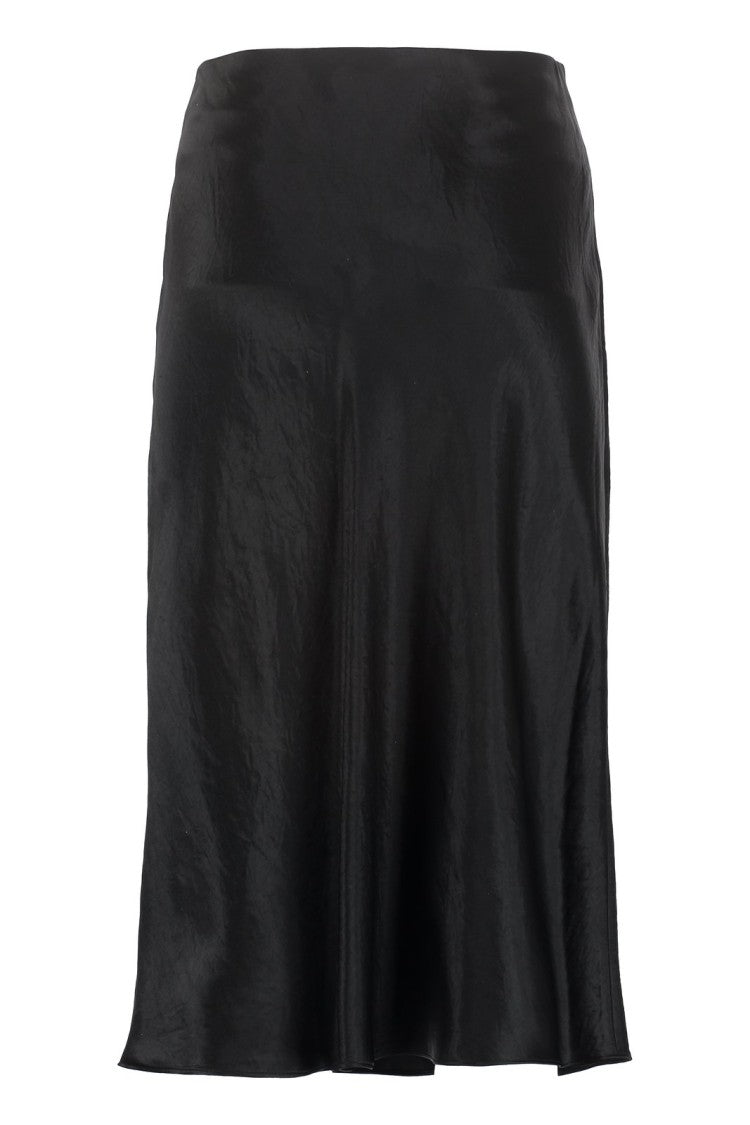 Vince Mid-Length Black Slip Skirt With Flow