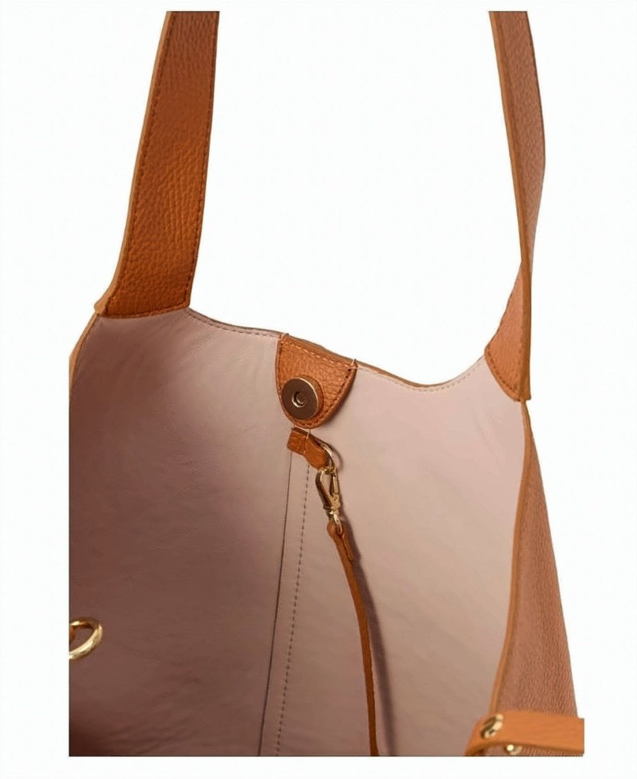 Coccinelle C-Easy Metallic Detail Magnetic Leather Bag