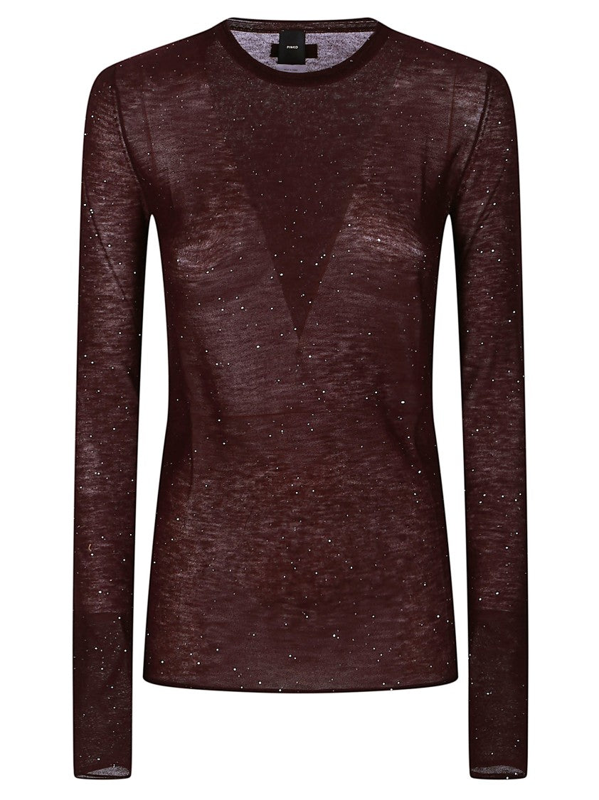 Pinko Pico Wool-Blend Subtle Shimmer Sweater