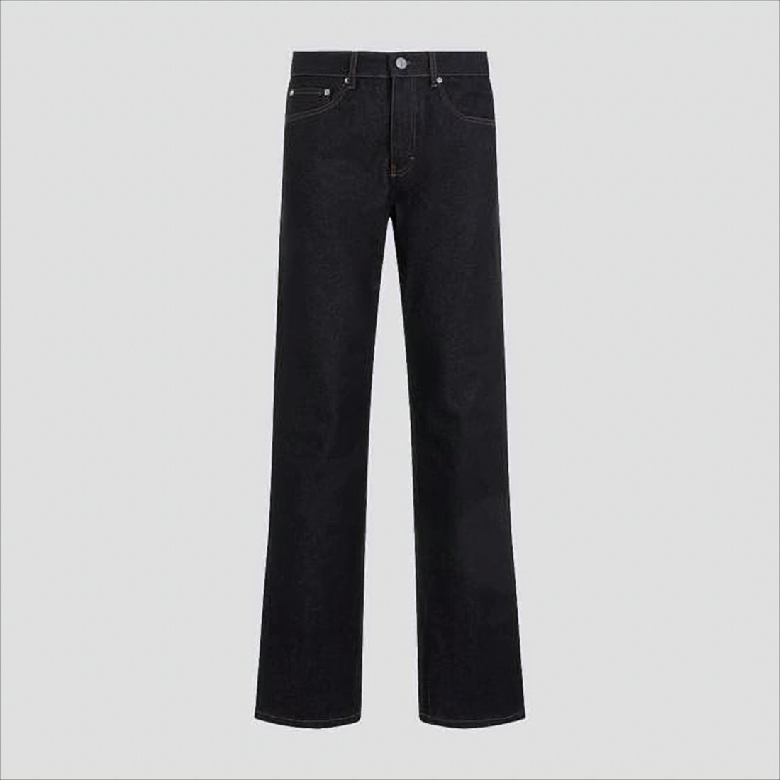 Ami Paris Straight-Leg Denim Pants In Dark Indigo Wash