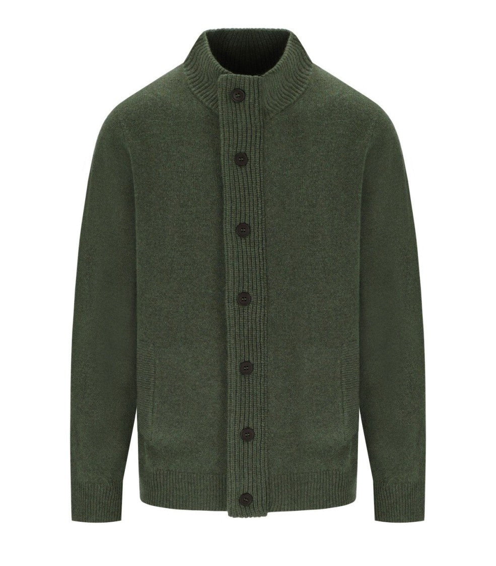 Barbour Essential Patch Zip Olive Green Cardigan