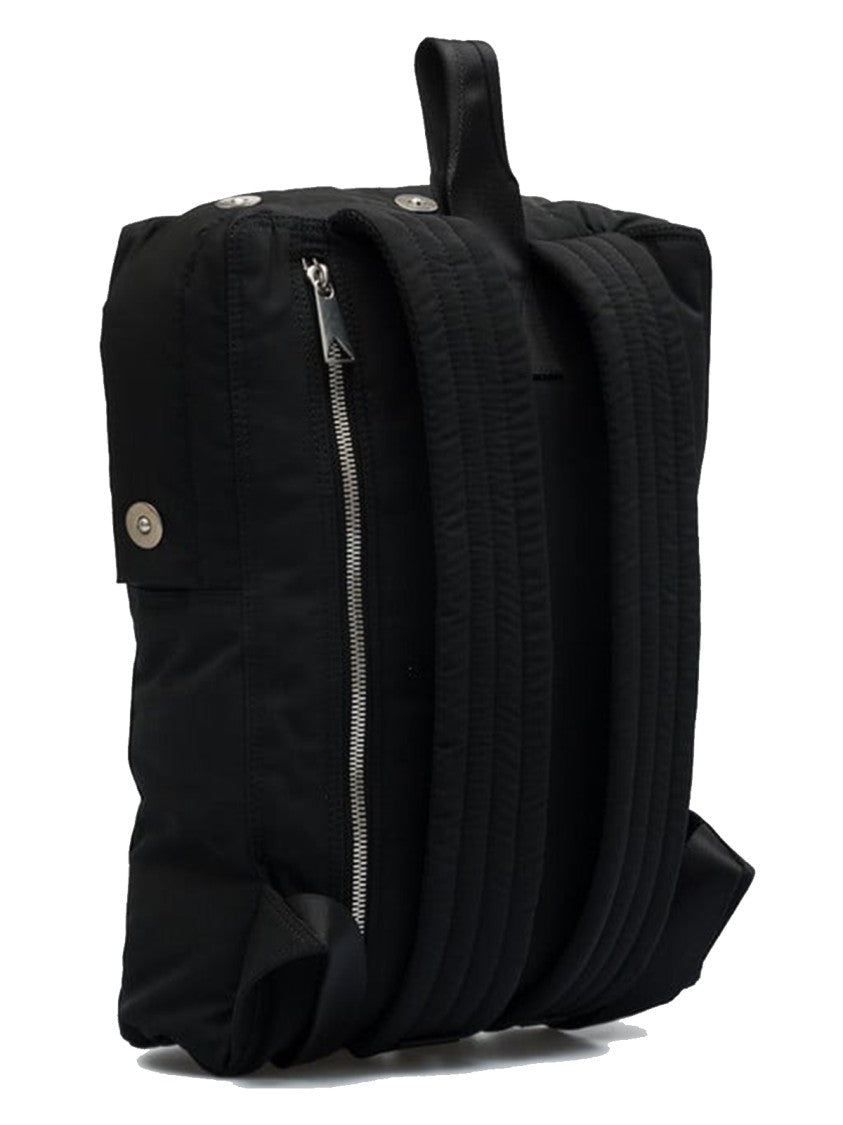 Bottega Veneta Black-Silver Polyester Backpack