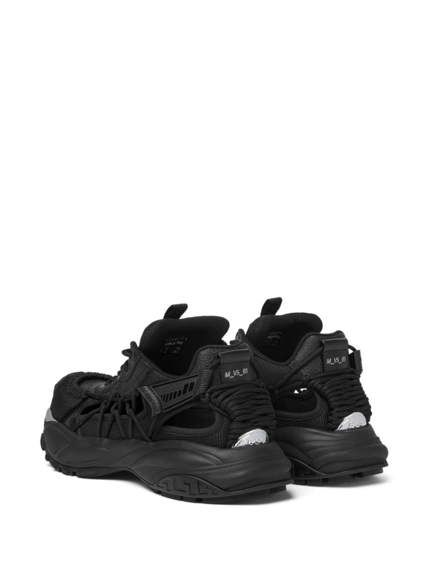 Versace Black Panelled Sneakers With Cut-Out Detailing