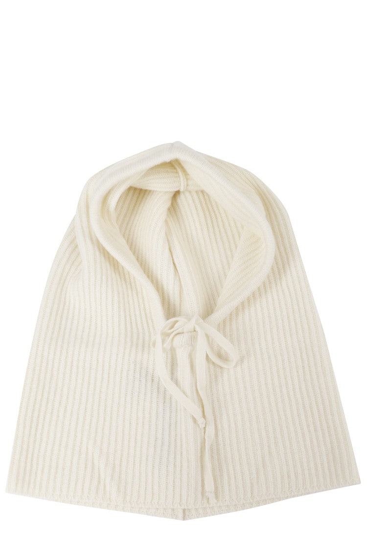 Federica Tosi White Adjustable Drawstring Wool-Blend Balaclava