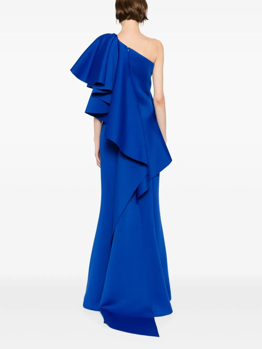 Saiid Kobeisy Ruffled Scuba Long Dress