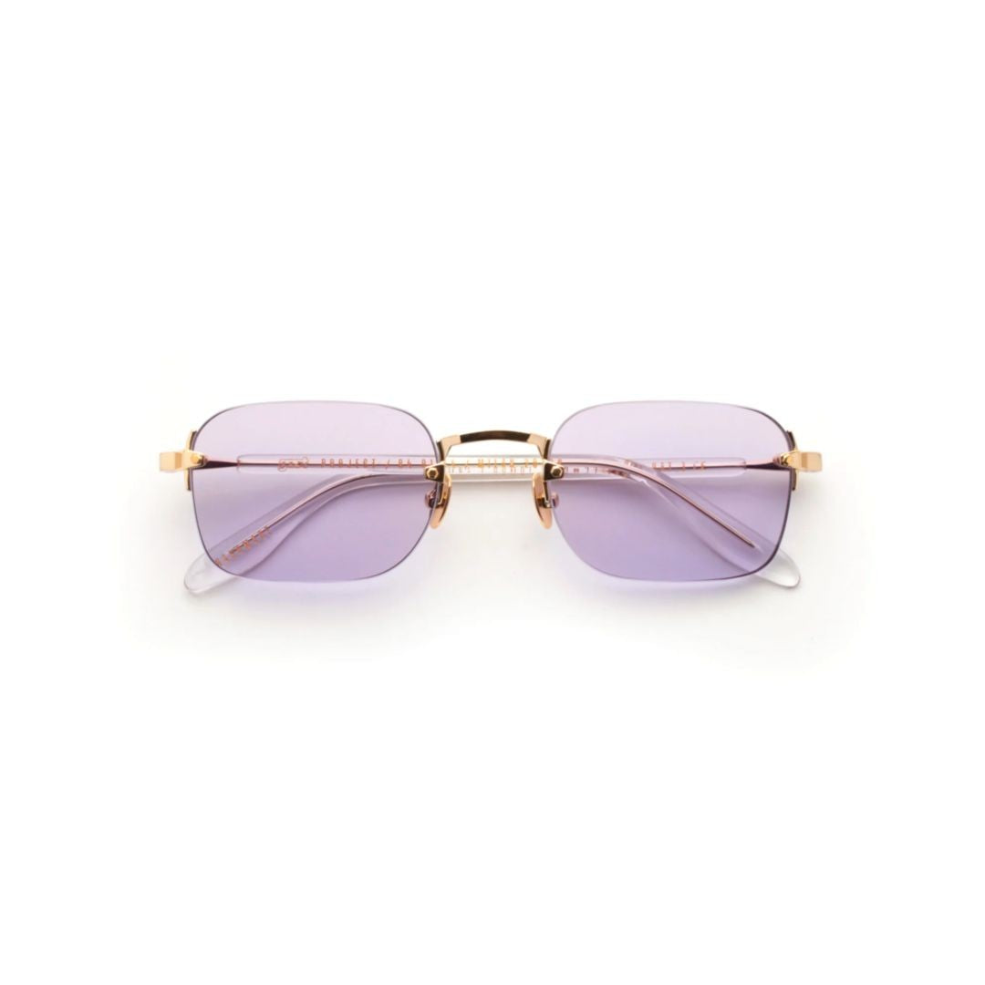 Gast Domsa Rectangular Frame Sunglasses With Gold Metal Arms