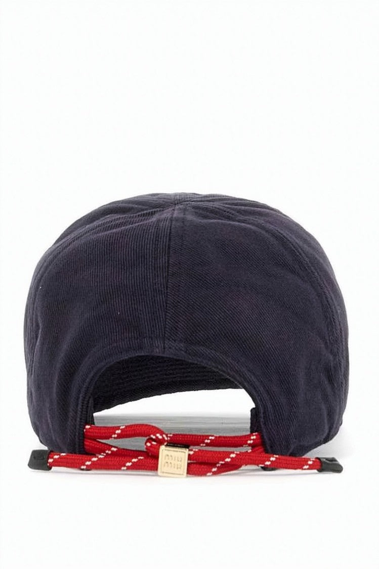 Miu Miu Structured Navy Cotton Cap