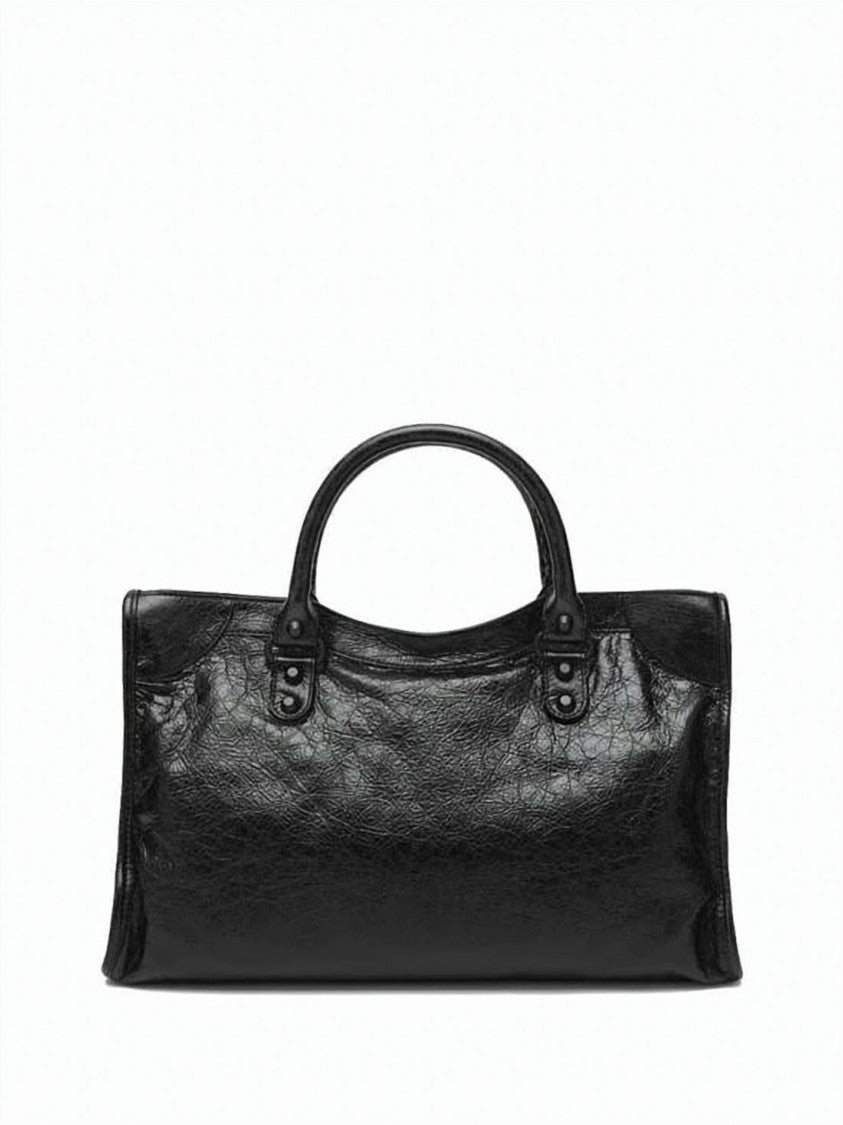 Balenciaga Black Textured Lambskin Studded Crossbody Bag