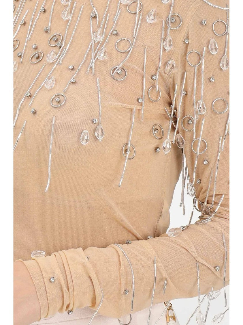 Patrizia Pepe Multicolor Polyamide High-Neck Bodysuit