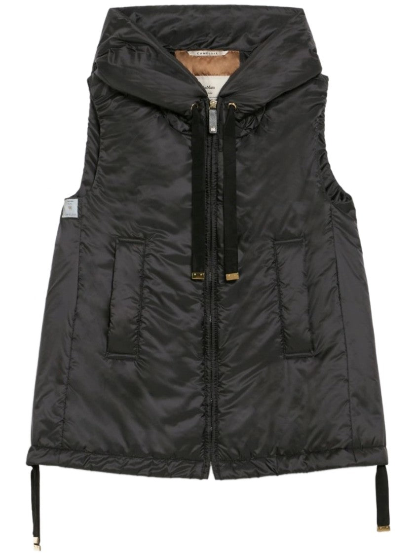 Max Mara Black Greengo Sleeveless Hooded Vest