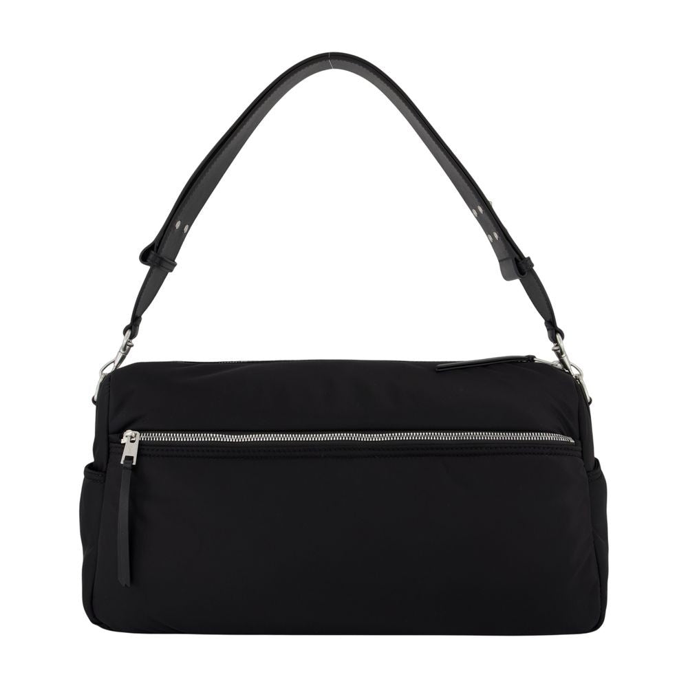 Ami Marcel Large Shoulder Bag - Nylon - Black