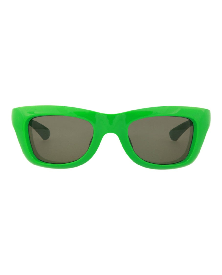 Bottega Veneta Square-Frame Injection Sunglasses With Saddle Nose Bridge