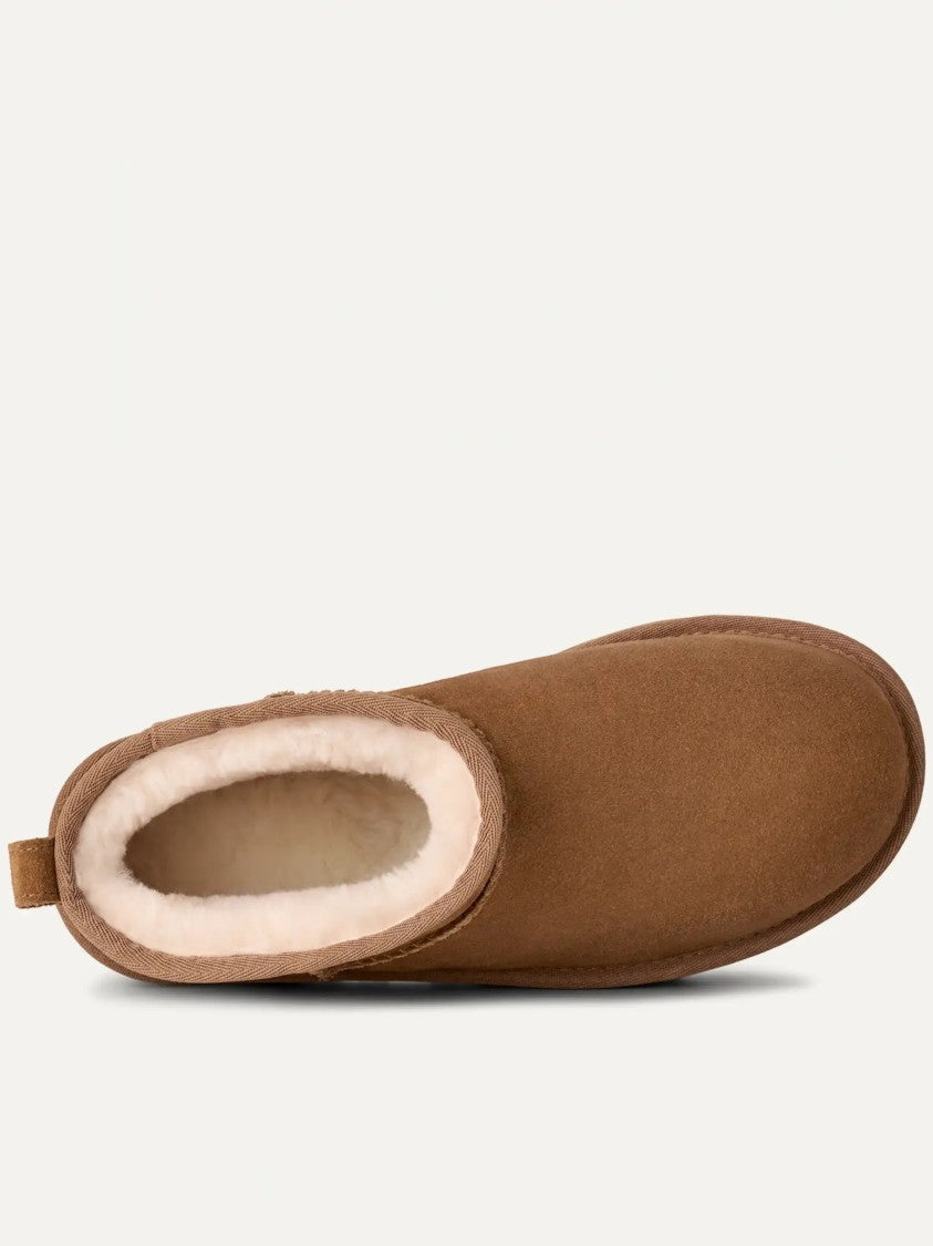 Ugg Brown Leather Ultra Mini Platform Ankle Boots