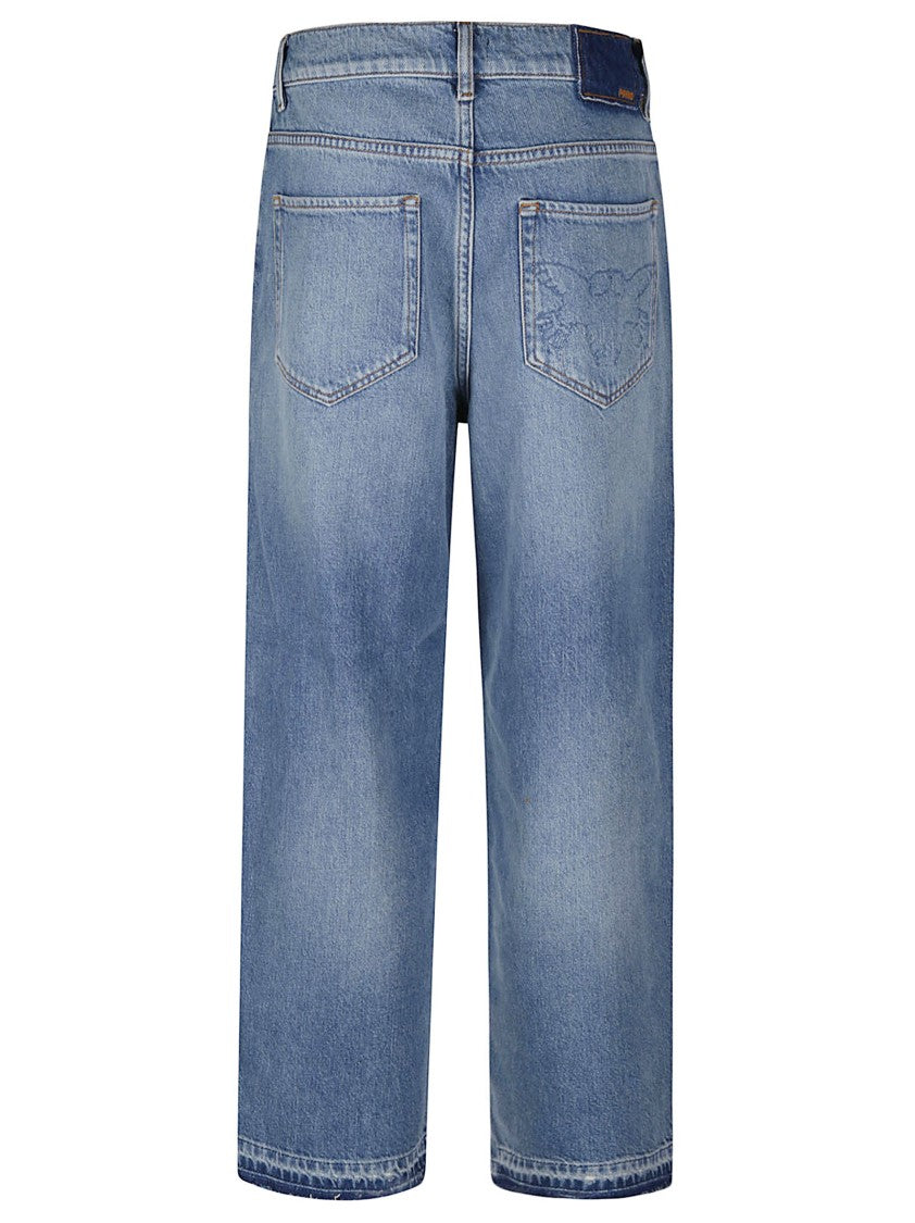 Pinko Estelle Egg Faded Denim Cotton Jeans