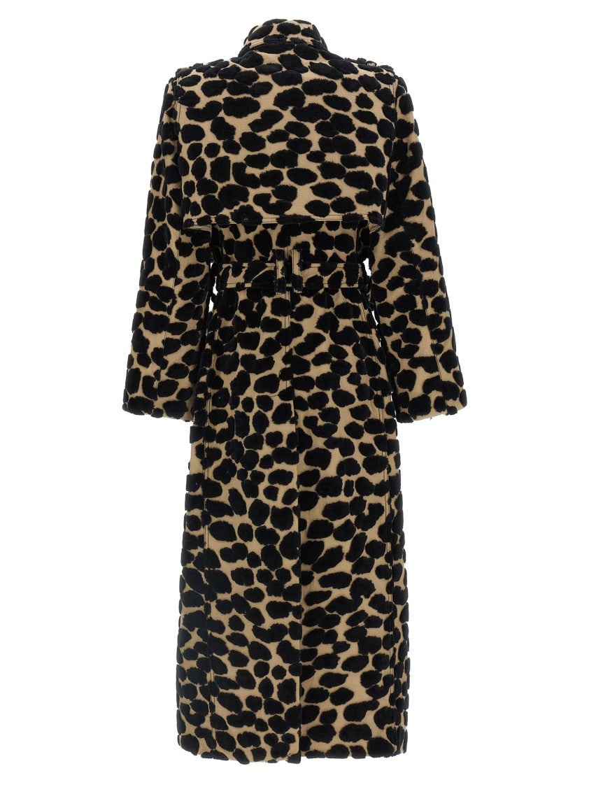 Balmain Leopard Jacquard Trench Coat