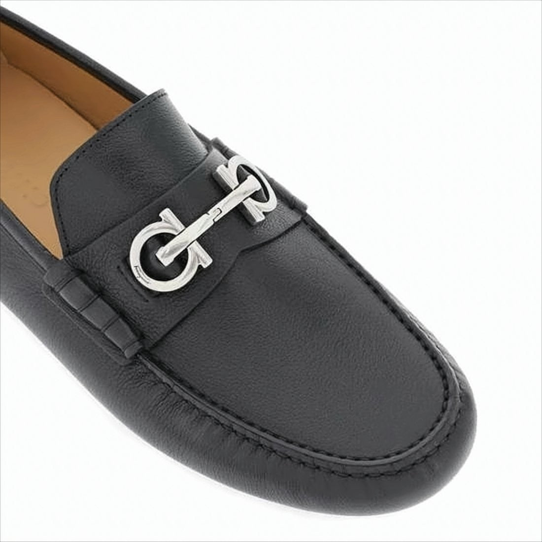 Salvatore Ferragamo Leather Loafers With Polished Metal Bit Detail