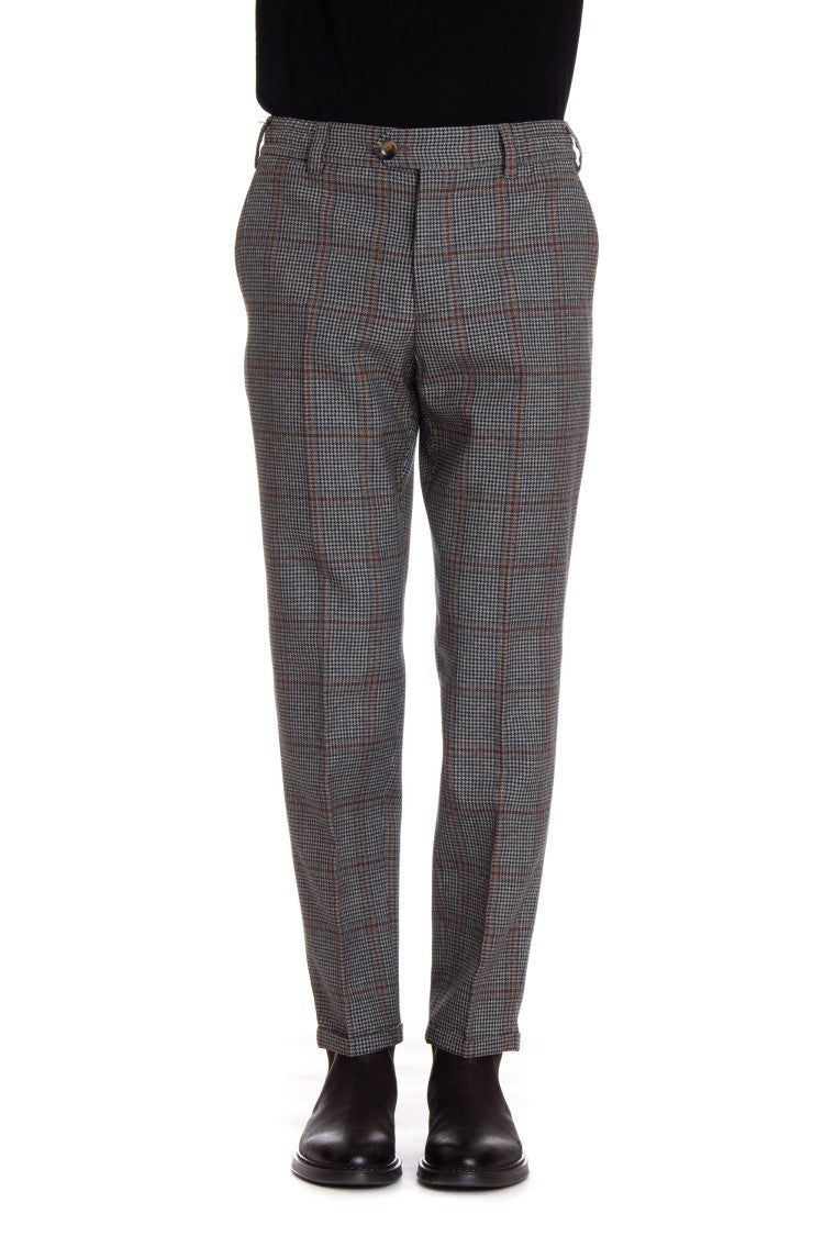 Pt Torino Rebel Fit Checked Wool Trousers