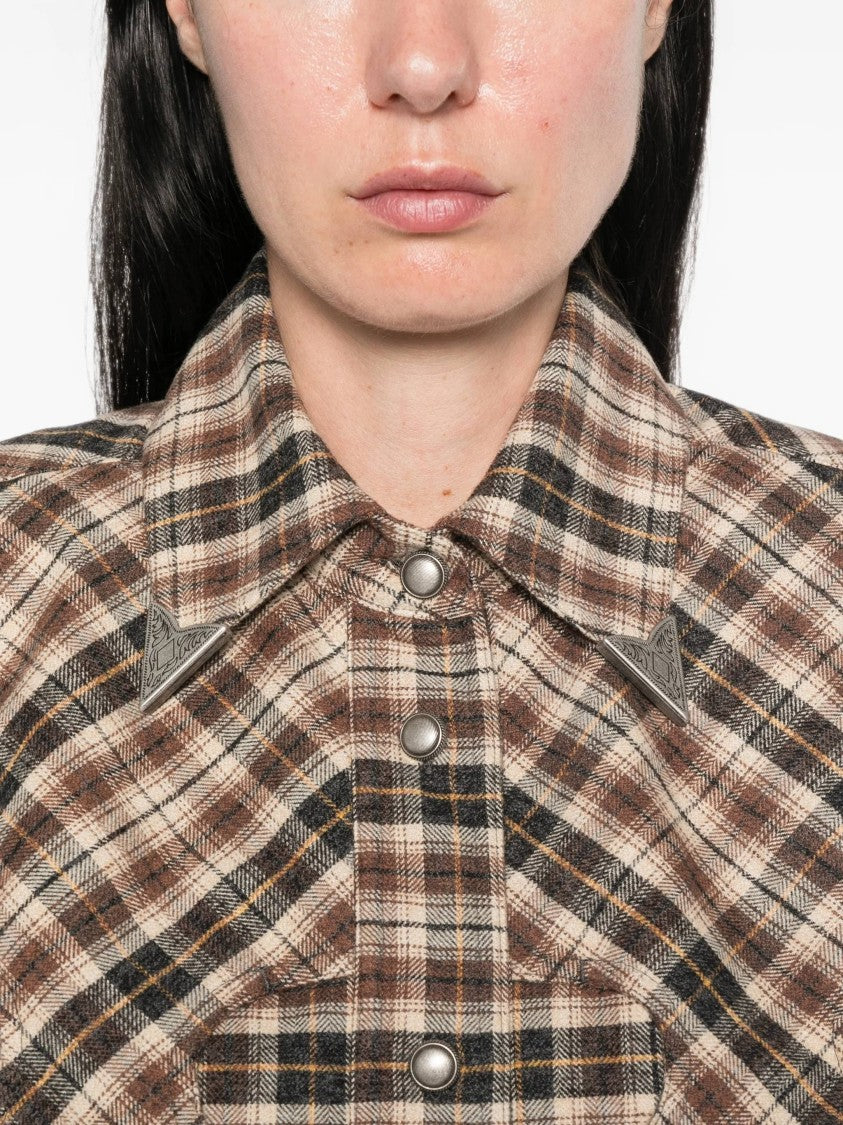 Seafarer Tex Structured Plaid Pointed-Collar Shirt