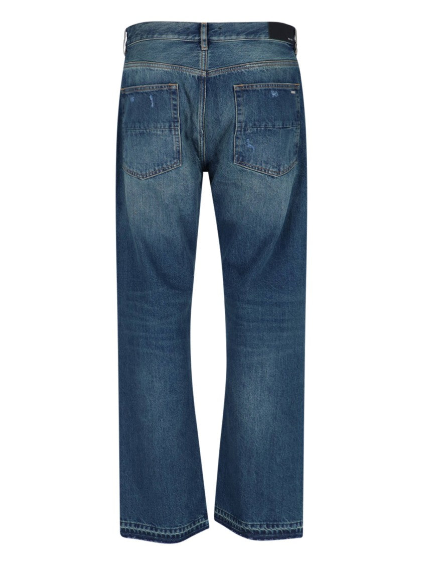 Amiri Distressed Straight Jeans – Blue