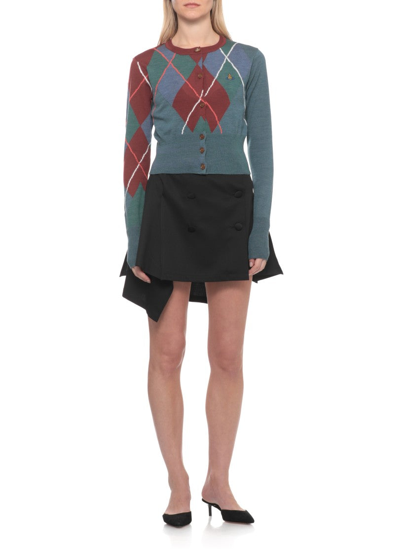 Vivienne Westwood Multicolor Checked Wool-Blend Cardigan