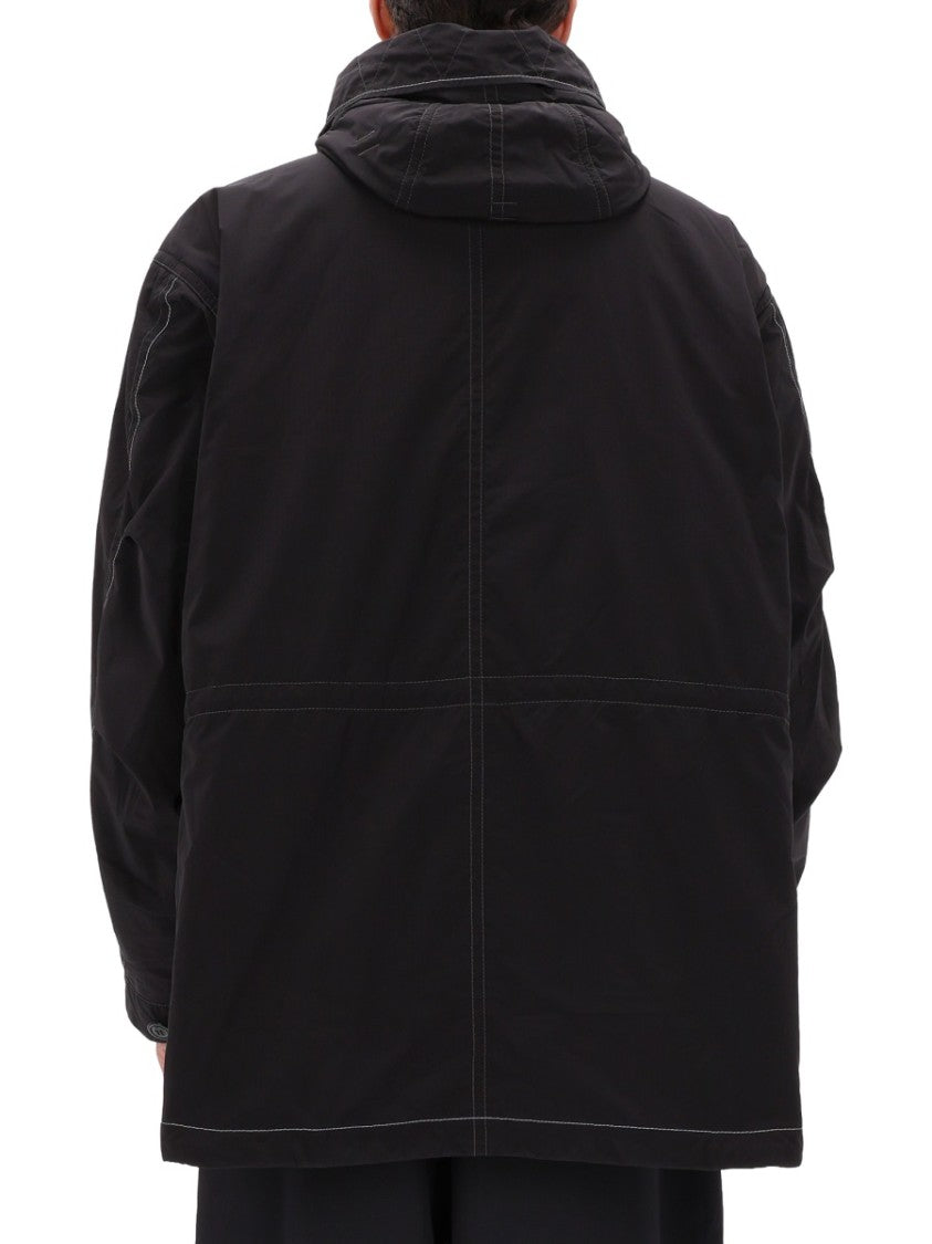 And Wander Loose Fishtail Octa Polyester-Blend Hooded Jacket