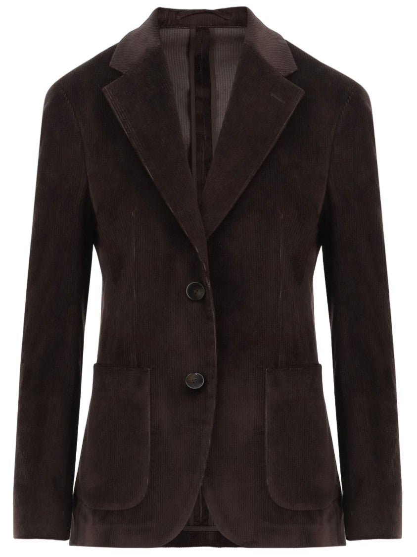 Lardini Brown Tailored Stretch Cotton-Blend Jacket