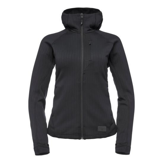 Black Diamond Fitted Black Diamond Jacket With High Collar And Hood