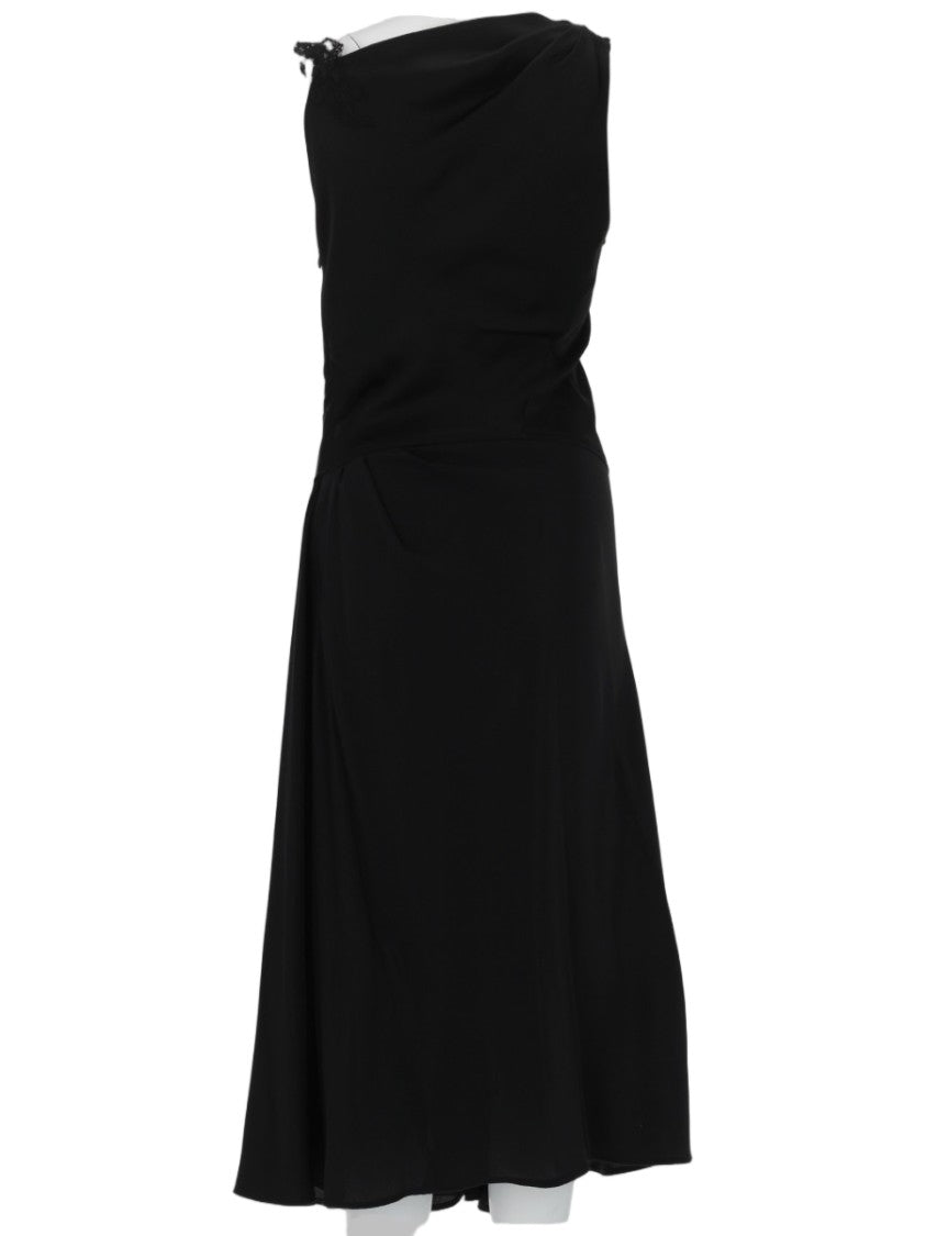 Victoria Beckham Sleeveless Lace Inserts Midi Dress