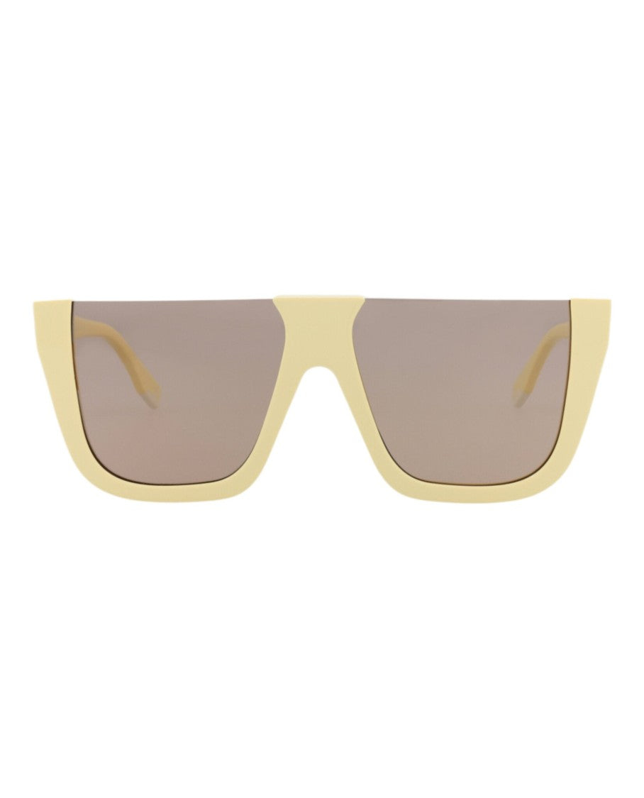 Fendi Shield-Frame Acetate Sunglasses With Saddle Nose Bridge