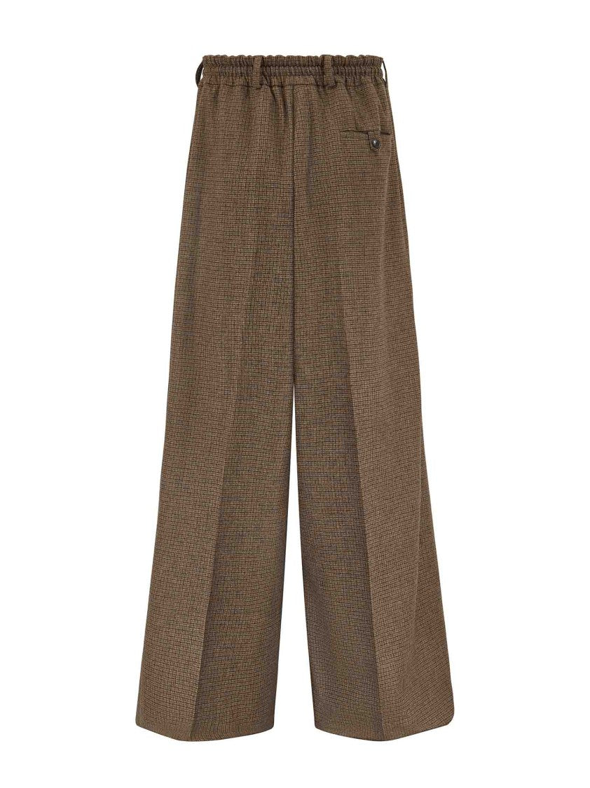 Martine Rose Checked Brown Wide-Leg Trousers