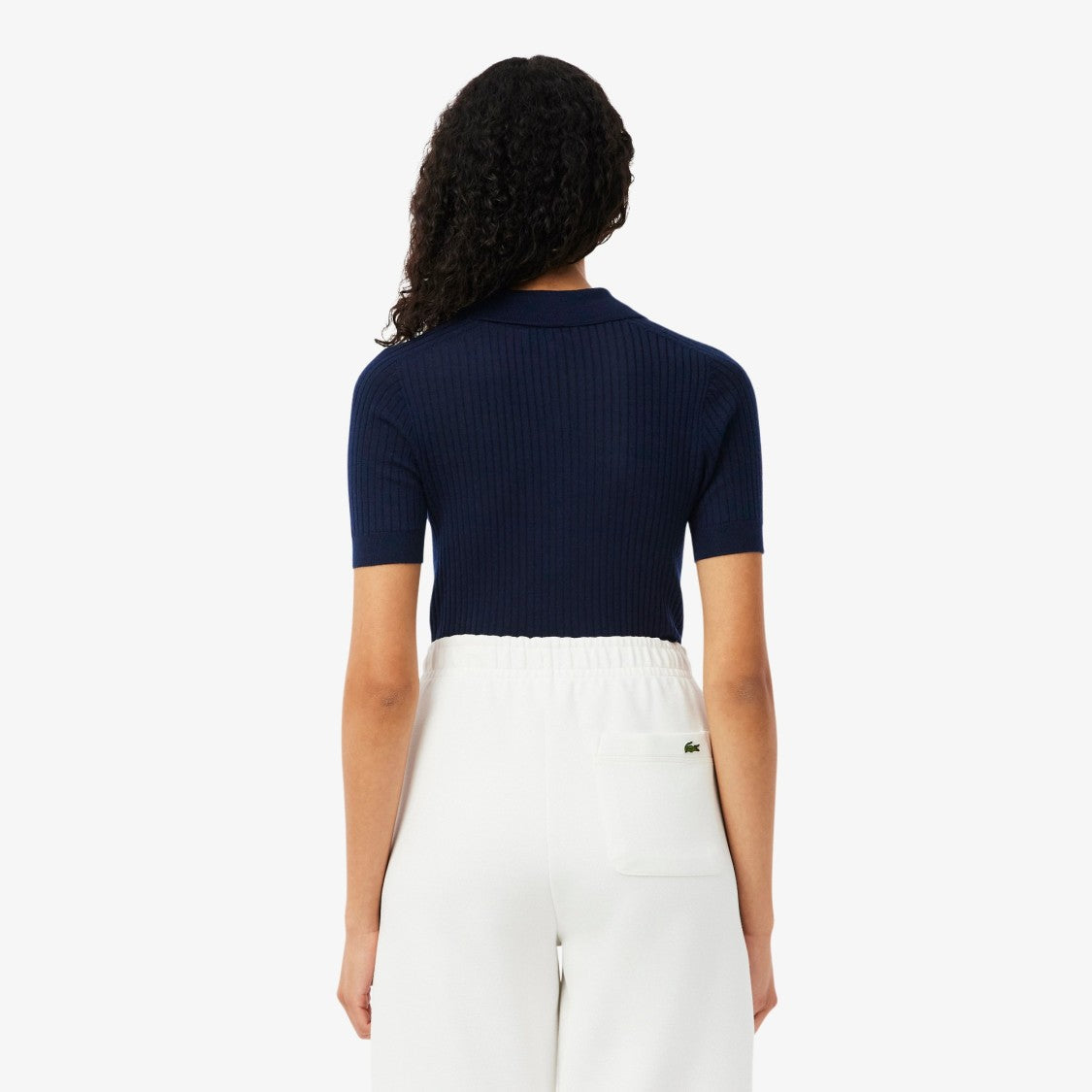Lacoste Ribbed Knit Polo Shirt With Classic Collar