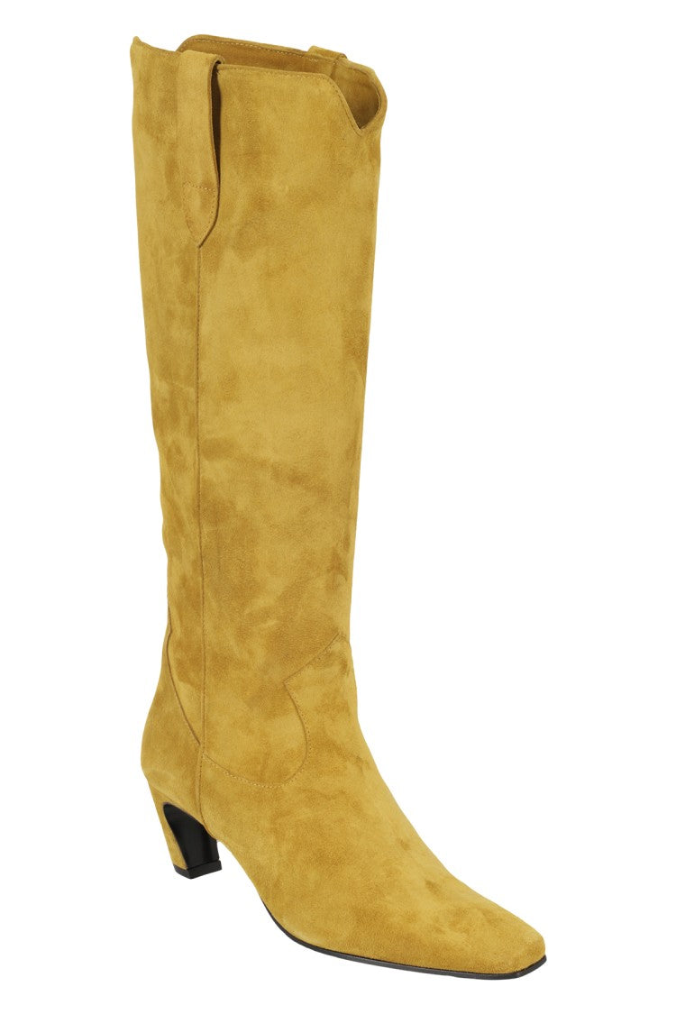 Aldo Castagna Mustard Suede Knee-High Boots