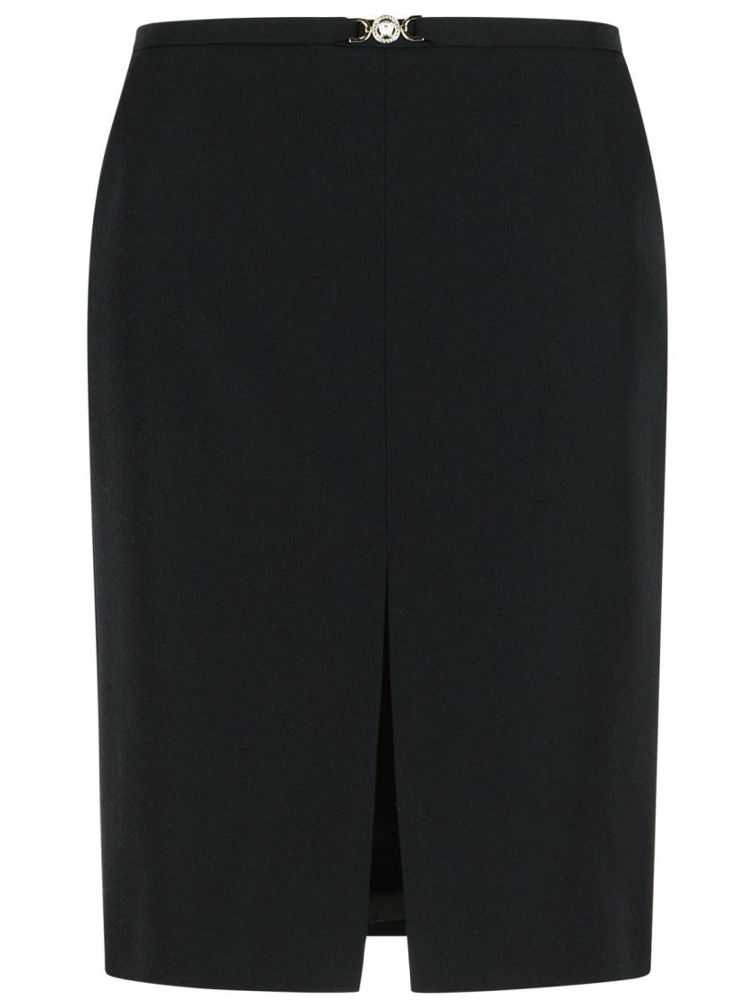 Versace Black Virgin Wool Skirt