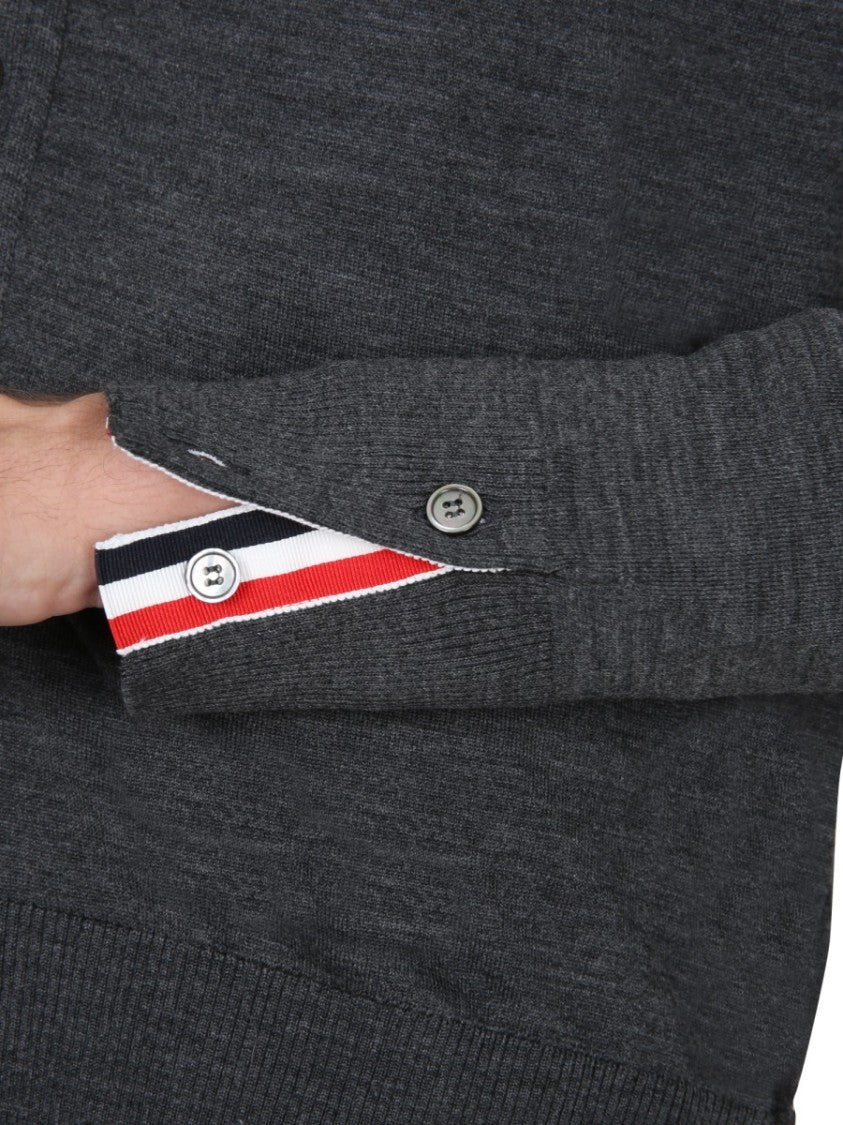 Thom Browne Cardigan With 4-Bar Stripe Detailing