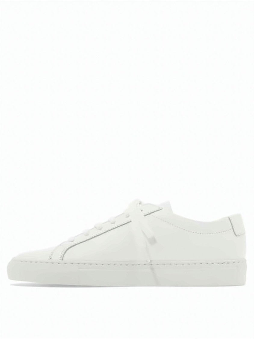 Common Projects Minimalist White Leather Sneakers With Embossed Detail