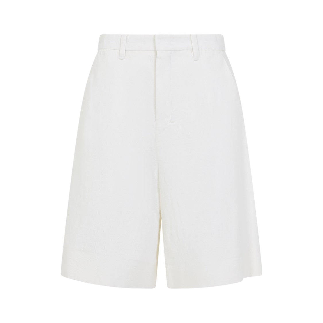 Max Mara Tailored White Bermuda Shorts With Cuffed Hem