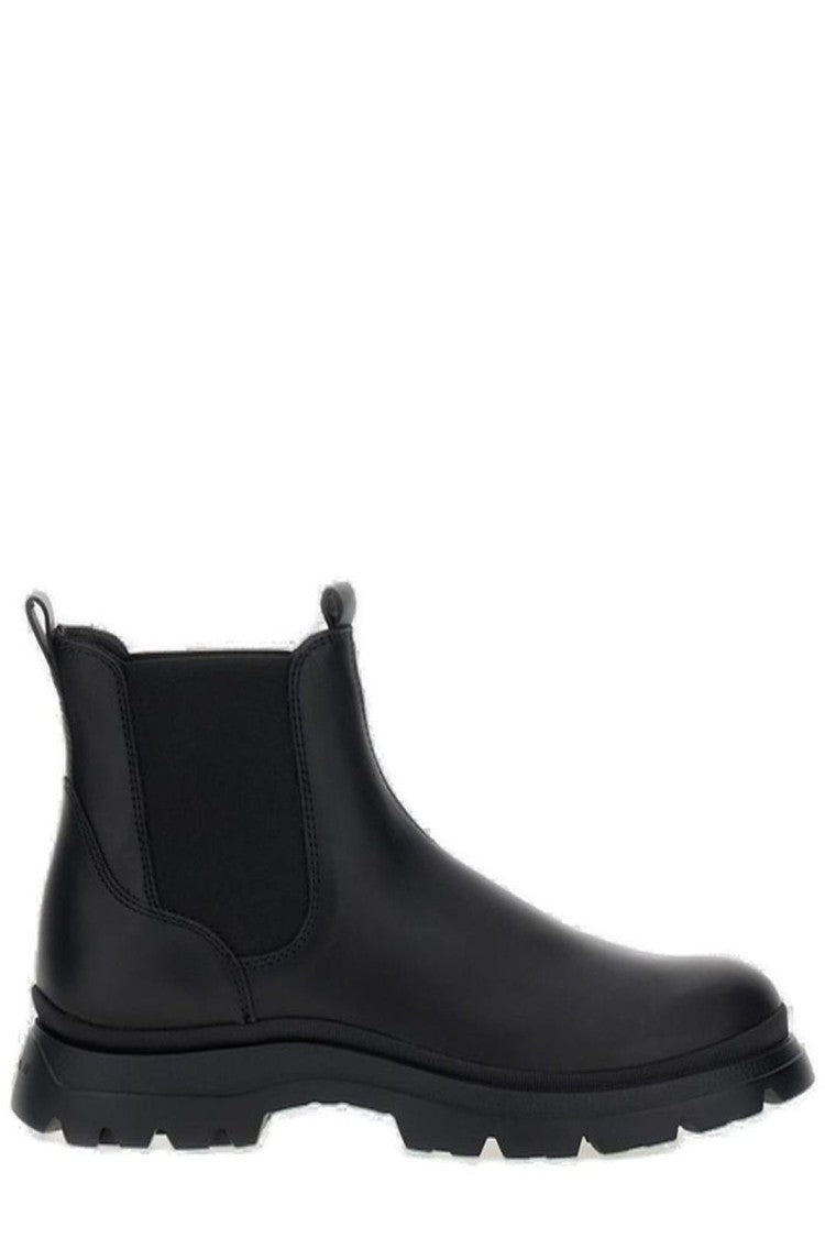 Hogan Sleek Black Leather Ankle Boots