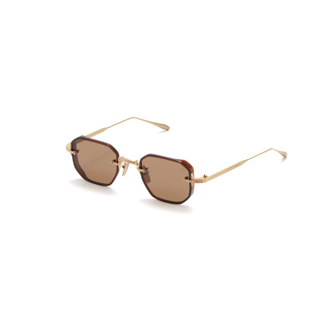 Akoni Aks-307 Geometric Octagonal Sunglasses With Gold Accents