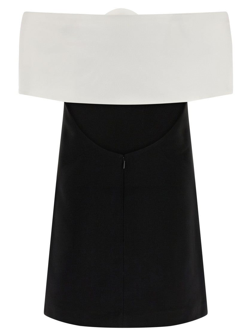 Self-Portrait 'Black Crêpe Flower Mini' Dress